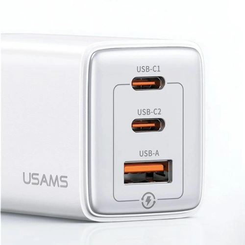 Kup USAMS US-CC180 Sandru Series 2xUSB-C+1xUSB-A GaN PD QC 65W încărcător de rețea negru/negru - USA1009 - {ean13} - Sklep Home Screen