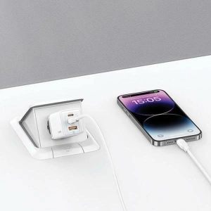 Kup USAMS US-CC180 Sandru Series 2xUSB-C+1xUSB-A GaN PD QC 65W încărcător de rețea negru/negru - USA1009 - {ean13} - Sklep Home Screen