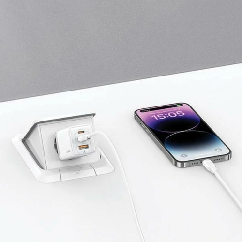 Kup USAMS US-CC180 Sandru Series 2xUSB-C+1xUSB-A GaN PD QC 65W încărcător de rețea negru/negru - USA1009 - {ean13} - Sklep Home Screen