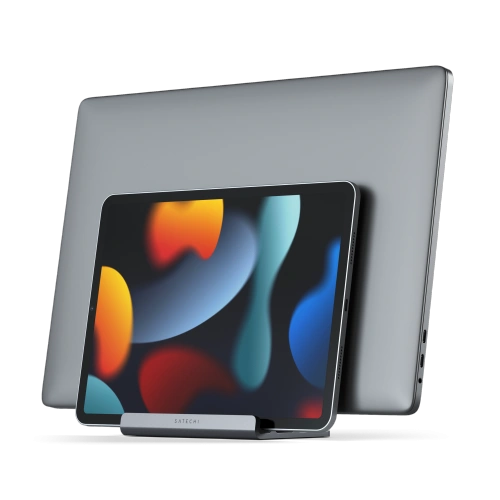 Kup Aluminium-Ständer Satechi Dual Vertical Laptop Stand für Laptop und iPad (Space Gray) - STH93 - {ean13} - Sklep Home Screen