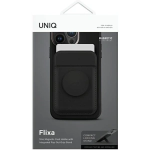 Kup UNIQ Flixa magnetická peněženka na karty s podložkou MagSafe černá/jet black - UNIQ1062 - {ean13} - Sklep Home Screen