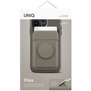 Kup UNIQ Flixa magnetická peněženka na karty s podpěrou MagSafe šedá/flint grey - UNIQ1065 - {ean13} - Sklep Home Screen