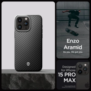 Kup Etui Spigen Enzo Aramid Mag MagSafe Apple iPhone 15 Pro Max Matná Černá - SPN3185 - {ean13} - Sklep Home Screen