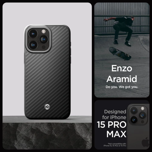 Kup Etui Spigen Enzo Aramid Mag MagSafe Apple iPhone 15 Pro Max Matná Černá - SPN3185 - {ean13} - Sklep Home Screen
