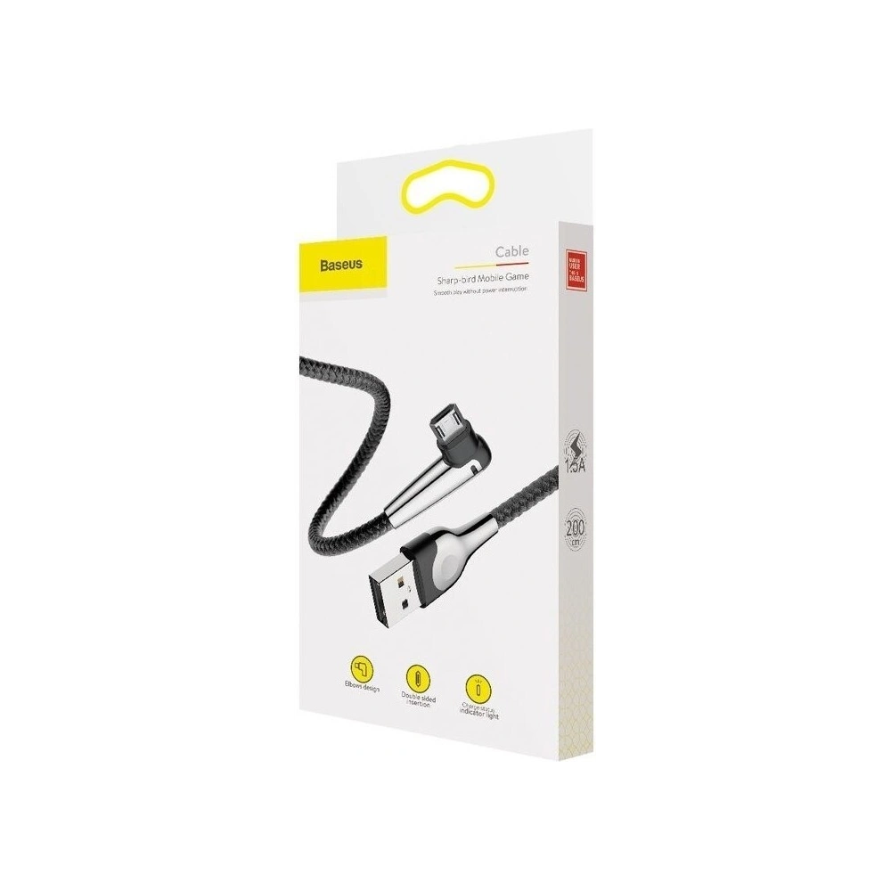 Kątowy kabel micro USB Baseus Sharp Bird 1.5A 2m (czarny)