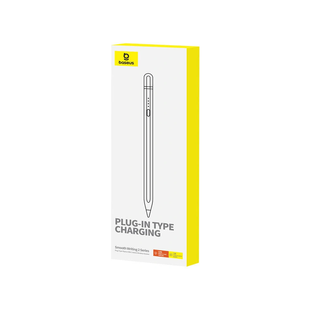 Aktywny rysik Baseus Smooth Writing Series z ładowaniem bezprzewodowym, USB-C (Biały)