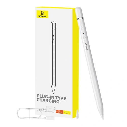 Buy Baseus Smooth Writing Series active stylus with wireless charging, USB-C (White) - BSU4762 - {ean13} - Home Screen Store Europe