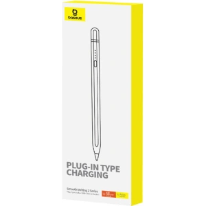 Kup Aktywny rysik Baseus Smooth Writing Series z ładowaniem plug-in USB-C (Biały) - BSU4763 - {ean13} - Sklep Home Screen