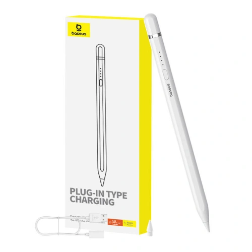 Kup Aktiver Stylus Baseus Smooth Writing Series mit USB-C Plug-in-Ladung (Weiß) - BSU4763 - {ean13} - Sklep Home Screen