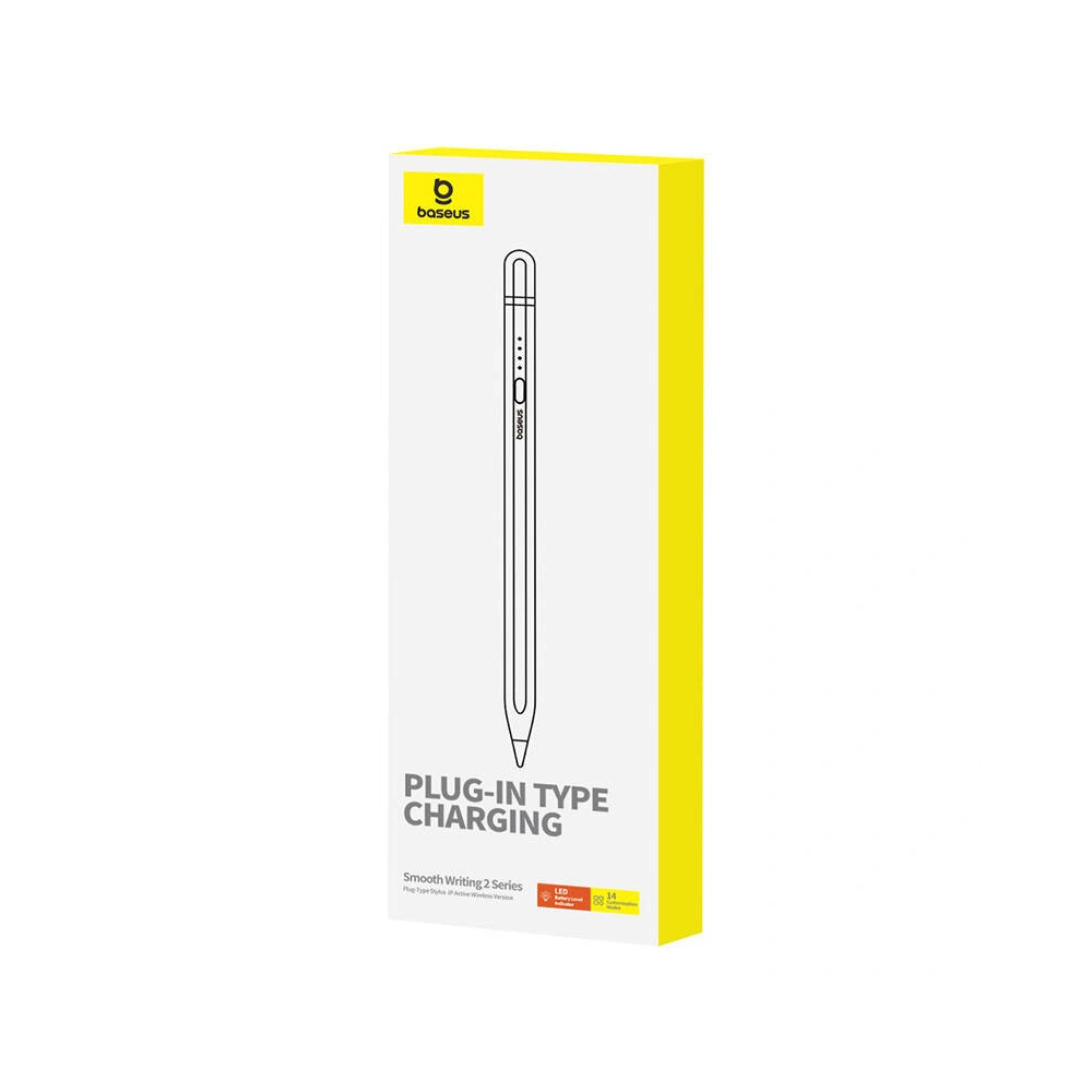 Aktywny rysik Baseus Smooth Writing Series z ładowaniem bezprzewodowym, lightning (Biały)