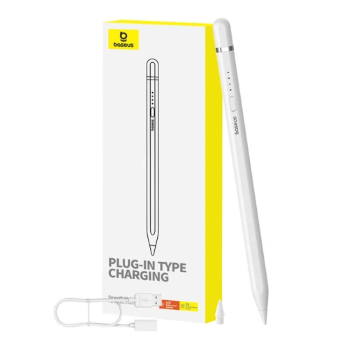 Buy Baseus Smooth Writing Series active stylus with wireless charging, lightning (White) - BSU4764 - {ean13} - Home Screen Store Europe