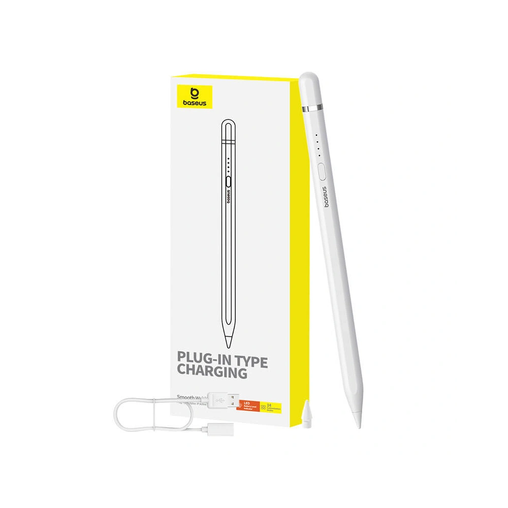 Aktywny rysik Baseus Smooth Writing Series z ładowaniem bezprzewodowym, lightning (Biały)