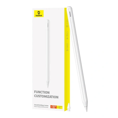 Buy Baseus Smooth Writing Series active multi-function stylus with wireless charging (White) - BSU4766 - {ean13} - Home Screen Store Europe