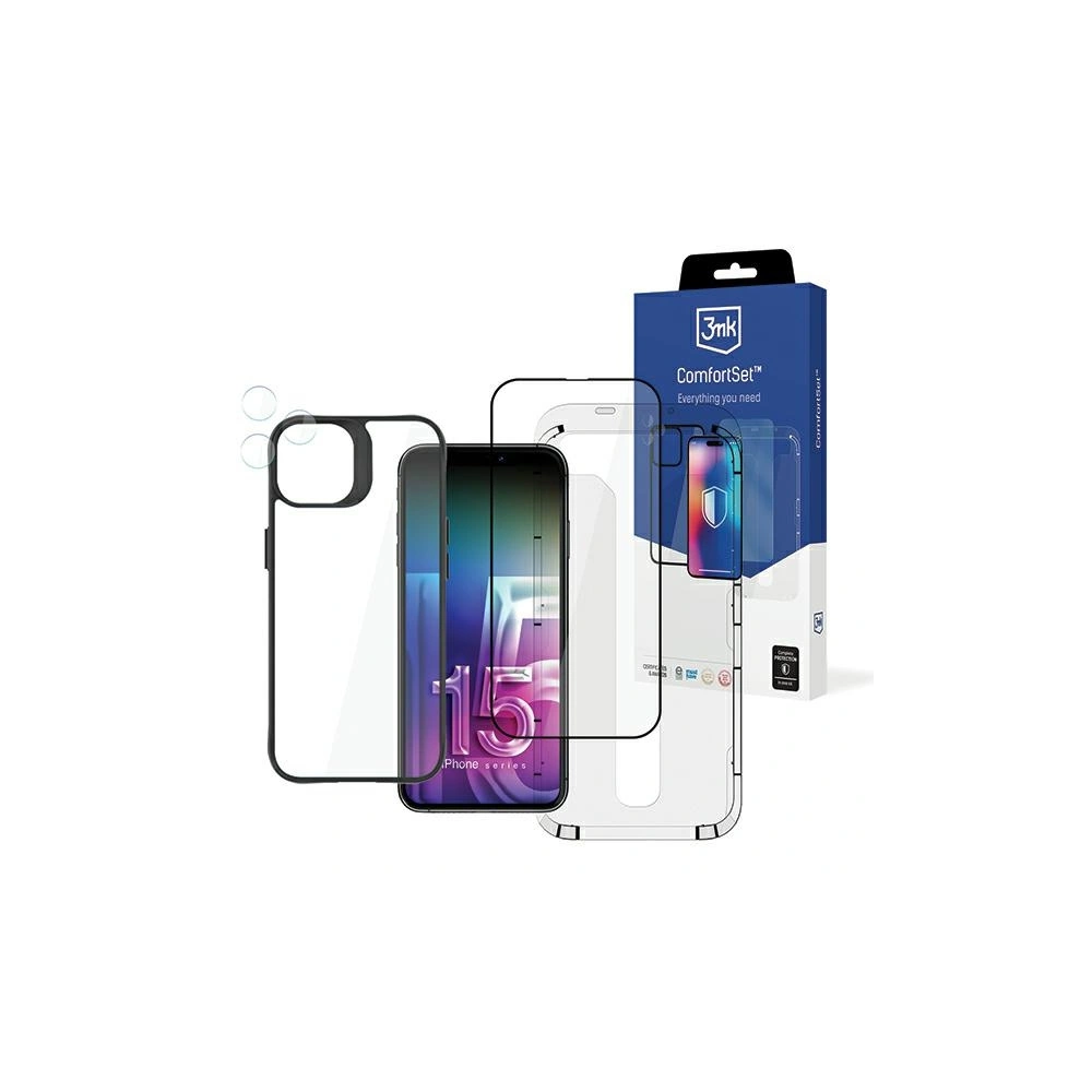 Zestaw akcesoriów ochronnych 3MK Comfort Set 4in1 Apple iPhone 15 Pro 
