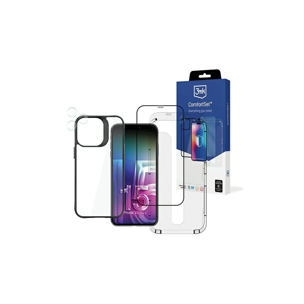 Zestaw akcesoriów ochronnych 3MK Comfort Set 4in1 Apple iPhone 15 Pro Max