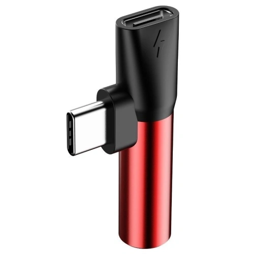 Buy Adapter Audio Baseus L41 USB-C to Mini Jack 3.5mm + USB-C Red - BSU470RED - {ean13} - Home Screen Store Europe