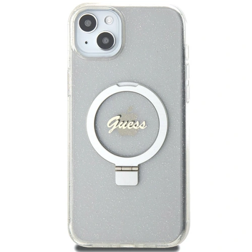 Kup Etui Guess GUHMP15MHRSGSD Apple iPhone 15 Plus / 14 Plus hardcase Ring Stand Script Glitter MagSafe przezroczysty/transparent - GUE3003 - {ean13} - Sklep Home Screen