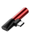 Buy Adapter Audio Baseus L41 USB-C to Mini Jack 3.5mm + USB-C Red - BSU470RED - {ean13} - Home Screen Store Europe