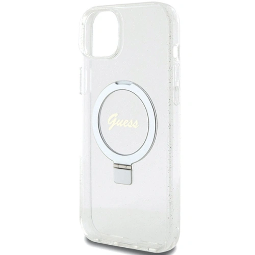 Kup Etui Guess GUHMP15MHRSGSD Apple iPhone 15 Plus / 14 Plus hardcase Ring Stand Script Glitter MagSafe przezroczysty/transparent - GUE3003 - {ean13} - Sklep Home Screen