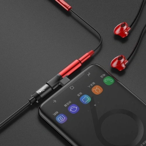 Buy Adapter Audio Baseus L41 USB-C to Mini Jack 3.5mm + USB-C Red - BSU470RED - {ean13} - Home Screen Store Europe