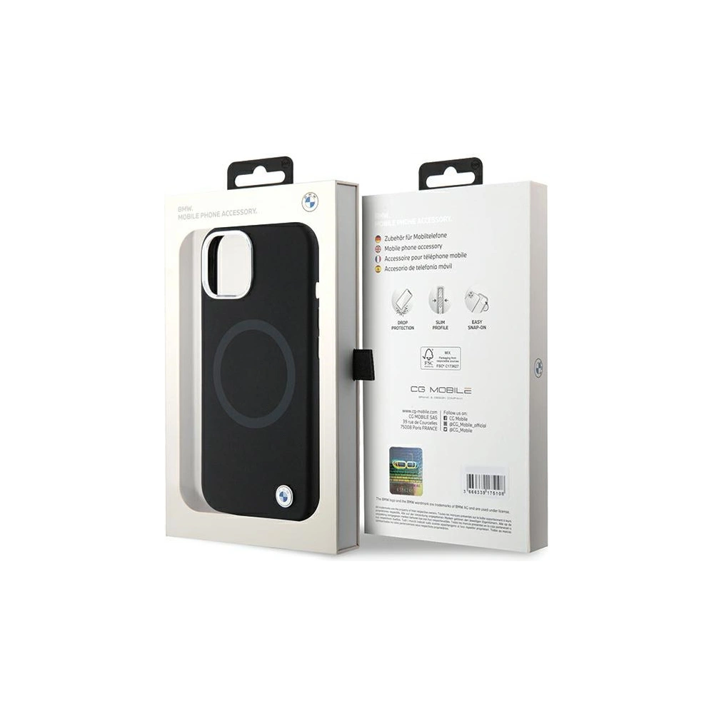 Etui BMW BMHMP15SSILBK2 Apple iPhone 15 Signature Liquid Silicone MagSafe czarny/black