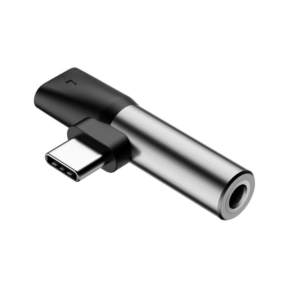 Adapter Audio Baseus L41 USB-C do Mini Jack 3.5mm + USB-C (srebrny)