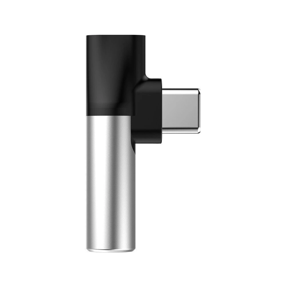 Adapter Audio Baseus L41 USB-C do Mini Jack 3.5mm + USB-C (srebrny)