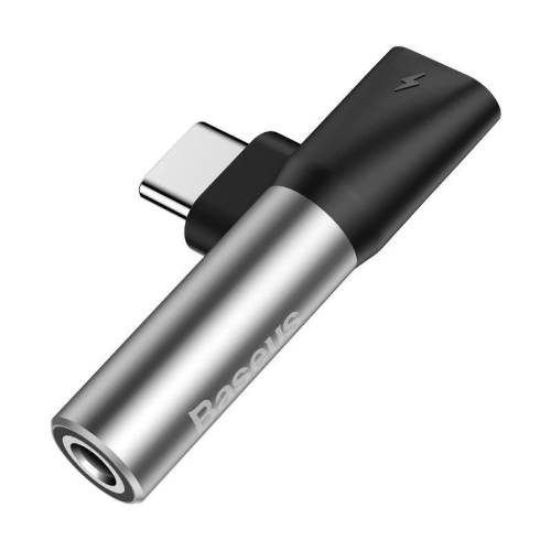 Buy Adapter Audio Baseus L41 USB-C to Mini Jack 3.5mm + USB-C Silver - BSU471SLV - {ean13} - Home Screen Store Europe