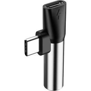 Adapter Audio Baseus L41 USB-C do Mini Jack 3.5mm + USB-C (srebrny)