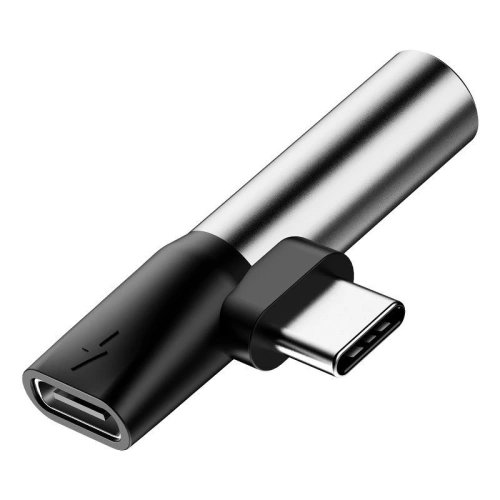 Buy Adapter Audio Baseus L41 USB-C to Mini Jack 3.5mm + USB-C Silver - BSU471SLV - {ean13} - Home Screen Store Europe