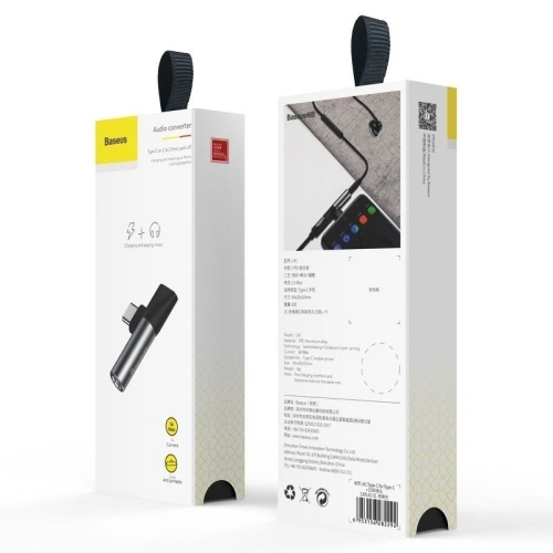 Kup Adapter Audio Baseus L41 USB-C do Mini Jack 3.5mm + USB-C (srebrny) - BSU471SLV - {ean13} - Sklep Home Screen
