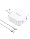 UGREEN CD289 Nexode încărcător de rețea 2xUSB-C, 1xUSB-A 3.0, PD3.1, QC4.0, GaN, 140W (alb)