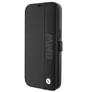 Etui BMW BMBKP15L22RDPK Apple iPhone 15 Pro bookcase Leather Textured & Stripe czarny/black