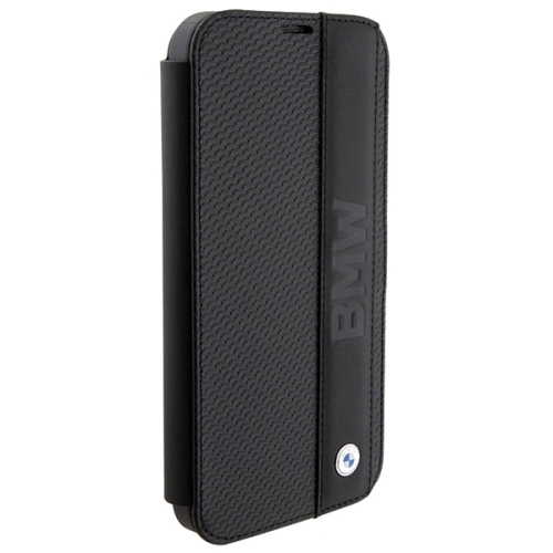 Buy BMW BMBKP15L22RDPK Apple iPhone 15 Pro bookcase Leather Textured & Stripe black - BMW530 - {ean13} - Home Screen Store Europe