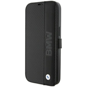 Etui BMW BMBKP15S22RDPK Apple iPhone 15 bookcase Leather Textured & Stripe czarny/black