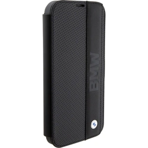 Etui BMW BMBKP15S22RDPK Apple iPhone 15 bookcase Leather Textured & Stripe czarny/black