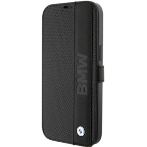 Buy BMW BMBKP15X22RDPK Apple iPhone 15 Pro Max bookcase Leather Textured & Stripe black - BMW532 - {ean13} - Home Screen Store Europe