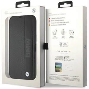 Kup Etui BMW BMBKP15X22RDPK Apple iPhone 15 Pro Max bookcase Leather Textured & Stripe czarny/black - BMW532 - {ean13} - Sklep Home Screen