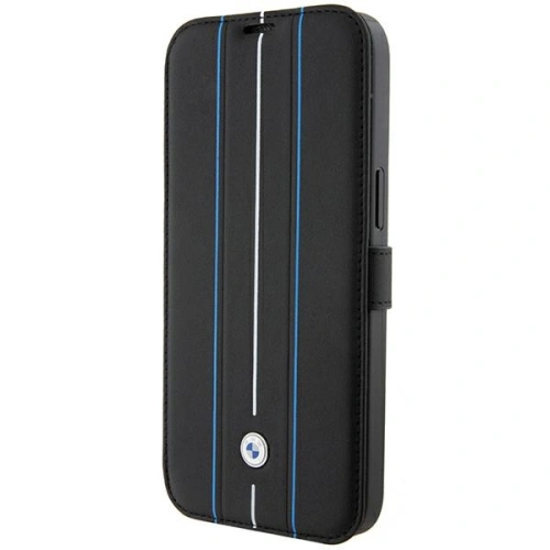 Kup Case BMW BMBKP15X22RVSK Apple iPhone 15 Pro Max Buchhülle Leder Prägung Blaue Linien schwarz/black - BMW533 - {ean13} - Sklep Home Screen