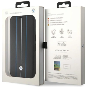 Buy BMW BMBKP15X22RVSK Apple iPhone 15 Pro Max bookcase Leather Stamp Blue Lines black - BMW533 - {ean13} - Home Screen Store Europe
