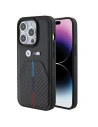 BMW Apple Carcasă BMHCP15L22NSTB iPhone 15 Pro Stamped Tricolor Stripe negru/negru