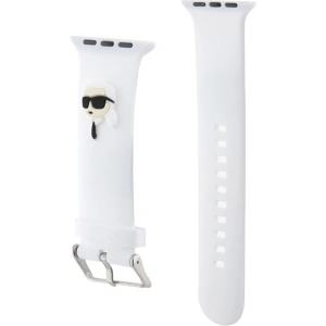 Kup Karl Lagerfeld KLAWLSLKNH Apple Watch 4/5/6/7/SE/8/9/Ultra 44/45/49mm Strap 3D Gummi Karl Kopf weiß/white - KLD1769 - {ean13} - Sklep Home Screen