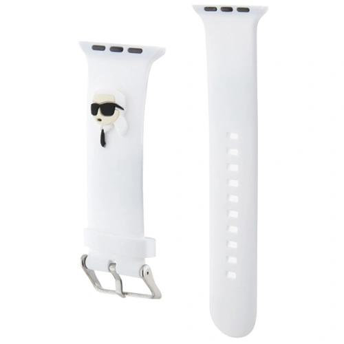Kup Pásek Karl Lagerfeld KLAWLSLKNH Apple Watch 4/5/6/7/SE/8/9/Ultra 44/45/49mm pásek 3D guma Karl Head bílý/white - KLD1769 - {ean13} - Sklep Home Screen