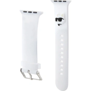 Kup Karl Lagerfeld KLAWMSLCNH Apple Watch 4/5/6/7/SE/8/9/10 40/41/42mm Armband 3D Gummi Choupette Köpfe weiß/white - KLD1771 - {ean13} - Sklep Home Screen