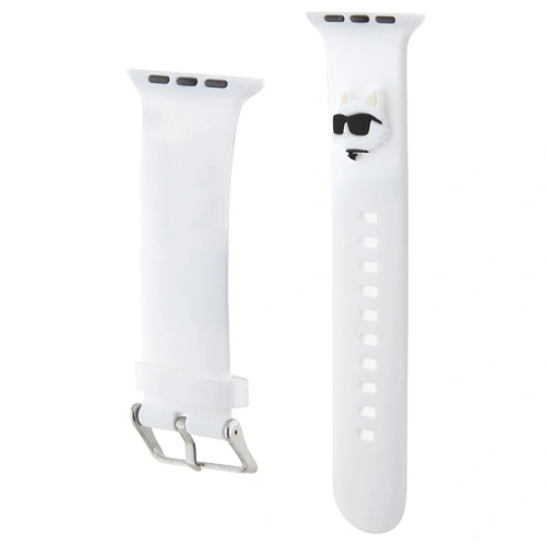 Kup Pásek Karl Lagerfeld KLAWMSLCNH Apple Watch 4/5/6/7/SE/8/9/10 40/41/42mm pásek 3D gumový Choupette Heads bílý/white - KLD1771 - {ean13} - Sklep Home Screen