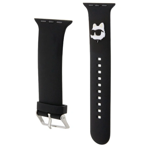 Kup Pasek Karl Lagerfeld KLAWMSLCNK Apple Watch 4/5/6/7/SE/8/9/10 40/41/42mm heveder 3D gumi Choupette fejek fekete/black - KLD1772 - {ean13} - Sklep Home Screen