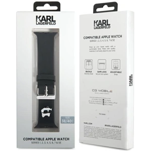 Kup Karl Lagerfeld KLAWMSLCNK Apple Watch 4/5/6/7/SE/8/9/10 40/41/42mm Armband 3D Gummi Choupette Köpfe schwarz/black - KLD1772 - {ean13} - Sklep Home Screen