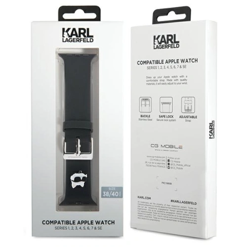 Kup Pásek Karl Lagerfeld KLAWMSLCNK Apple Watch 4/5/6/7/SE/8/9/10 40/41/42mm pásek 3D gumový Choupette Heads černý/black - KLD1772 - {ean13} - Sklep Home Screen