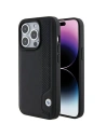 Case BMW BMHCP15L22RBDK Apple iPhone 15 Pro Hardcase Leder Blaue Punkte schwarz/black