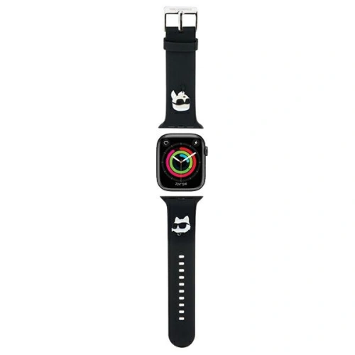 Kup Pasek Karl Lagerfeld KLAWMSLKCNK Apple Watch 4/5/6/7/SE/8/9/10 40/41/42mm szíj 3D Gumi Karl&Choupette Fejek fekete/black - KLD1773 - {ean13} - Sklep Home Screen